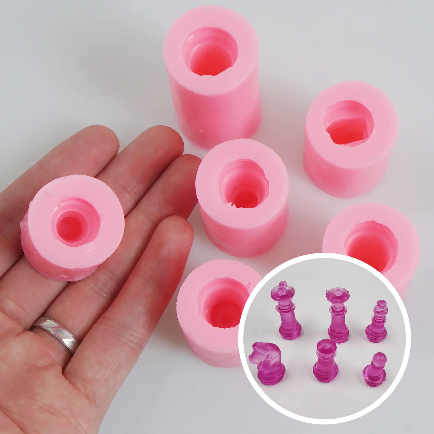 6 Pcs/set Chess Pieces Silicone Mold Chessboard Silicone Mold 10359450