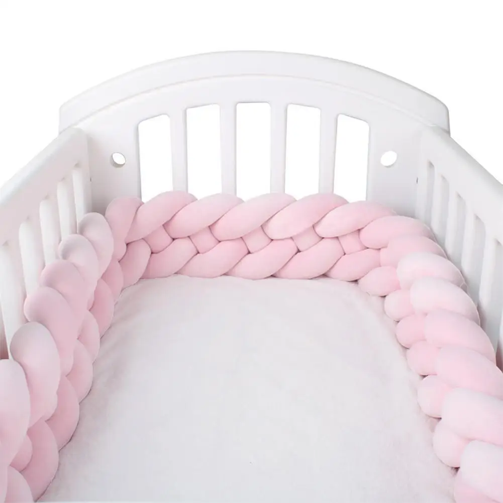 Newborn Baby Crib Bumper Cushion Knotted Braided Plush Nursery Cradle Decor Baby Nest Bed For Boys Girls Infant Cotton Baby Bed