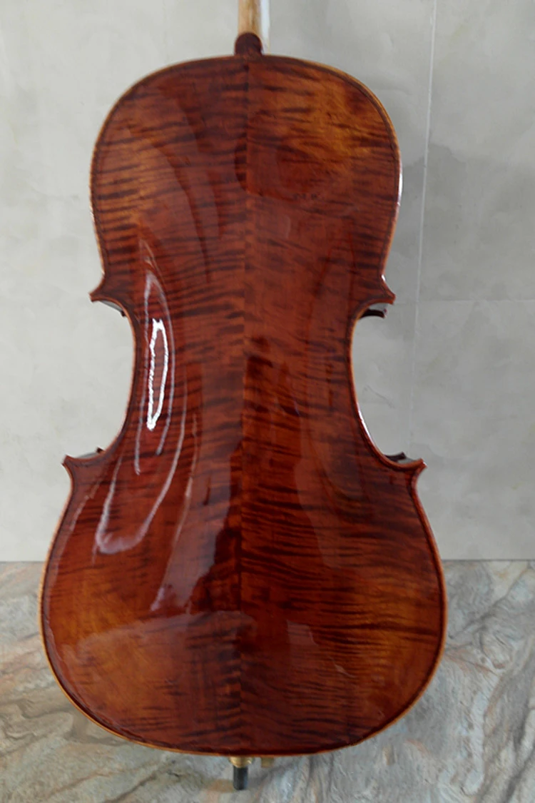 solid wood handmade cello 4/4 3/4 Maple back side panel Rich flame cello stringed instrument beginner professional violoncello