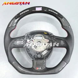 LED Carbon Fiber Steering Wheel Fit Special Design For Audi A3 A4 A5 A6 A7 Q3 Q5 Q7 2008 2009 2010 2011 2012