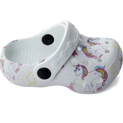 Overhead 12292-93 Eva Casual Beach Pool Bath Female Child Slippers White