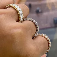 Huitan Gorgeous Promised Rings Love Wedding Jewelry Full Paved Square Crystal Zircon Elegant Women Marriage Engagement Ring New - Image 2