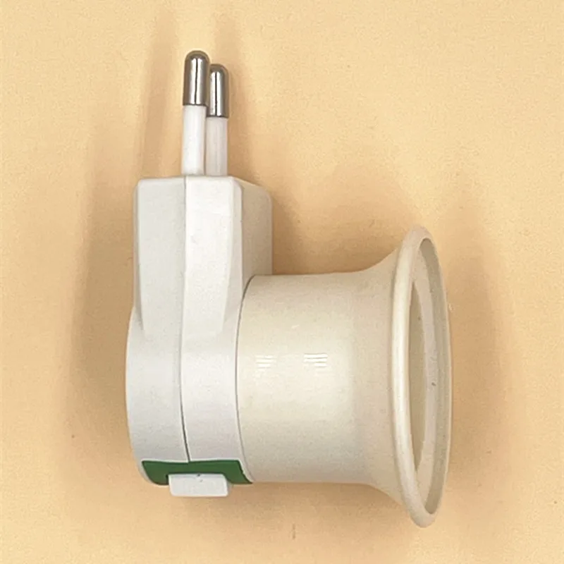 1PC Hot Sell Practical White E27 LED Light Socket To EU Plug Holder Adapter Converter ON/OFF For Bulb Lamp