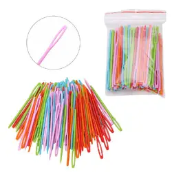 100Pcs Children Colorful Plastic 7cm Needles Tapestry Binca Sewing Wool Yarn DIY