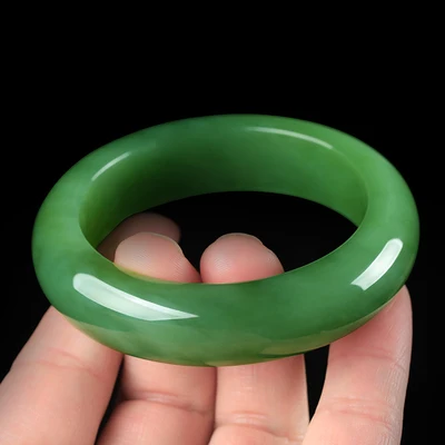 Zheru Jewelry Natural Hetian Jade Green 54-64mm Bracelet Elegant Princess Jewelry Best Gift