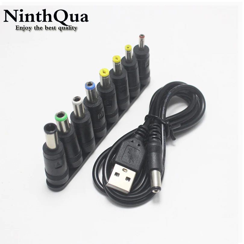 8+1pcs 5.5x2.1mm for Notebook Laptop AC DC Power Charger Supply Adapter Tips Connector Jack to Plug Charging for Tablets PC