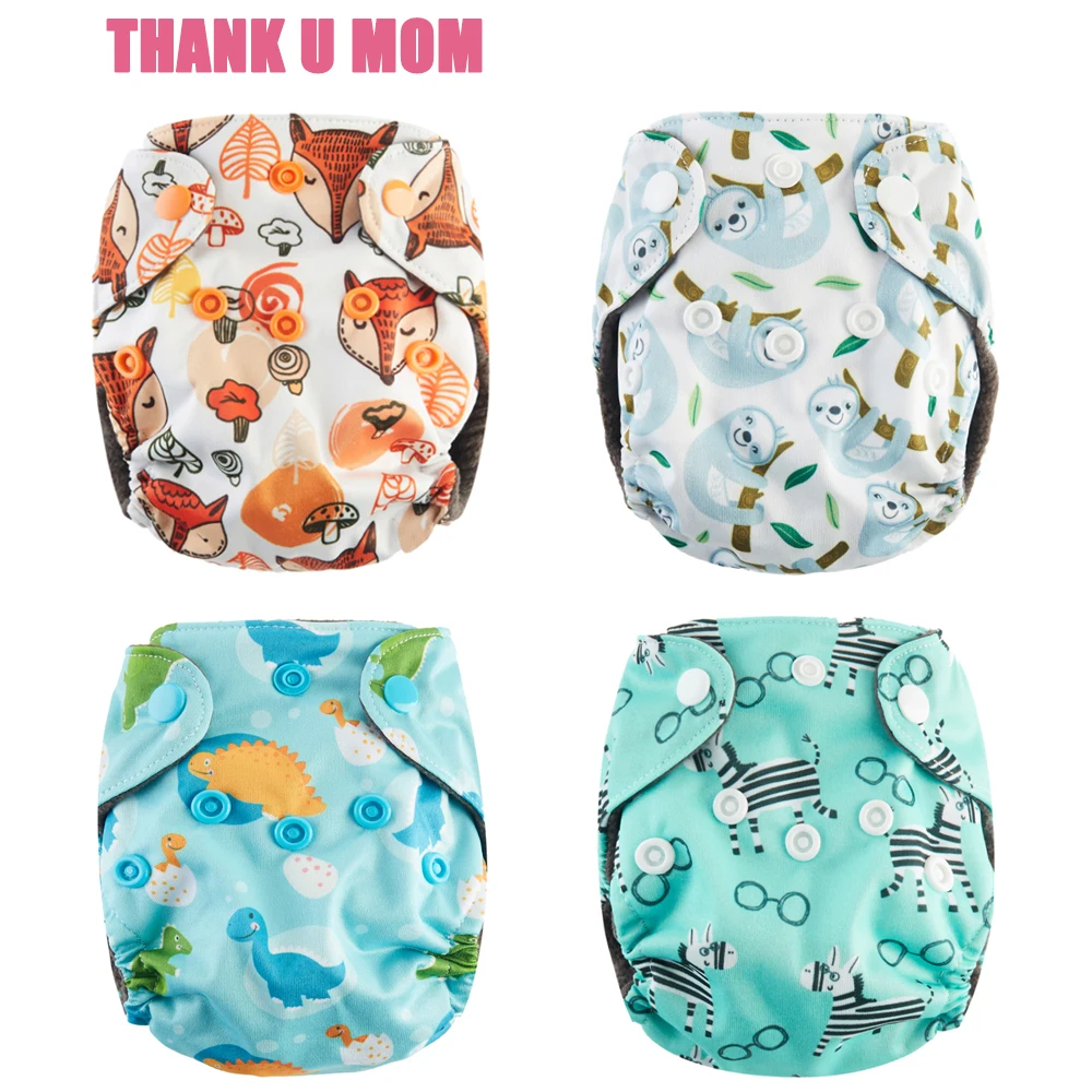 Thank U Mom-pañal de tela de bolsillo para recién nacido, bragas reutilizables de tamaño NB, pañales ecológicos lavables para bebé de 2-5KG