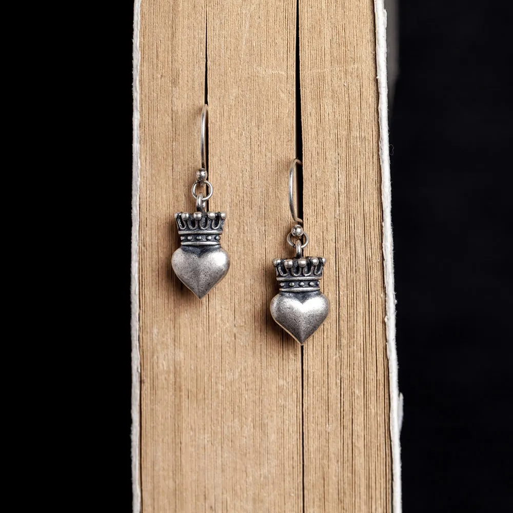 Really s925 simple and fashionable crown love earrings