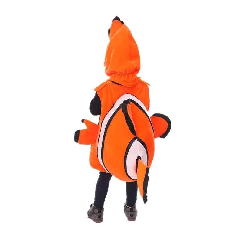 Deluxe Adorable Child Clownfish From Pixar Animated Film Finding Nemo Little Baby Fishy Halloween Cosplay Costume Age 2-7 Years