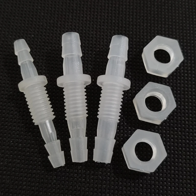 5pcs Plastic Bulkhead Threaded Straight Through-plate connector Aquarium Tank Adapter Garden Irrigation System Hose Joints