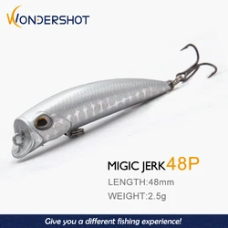 Wondershot B03 48mm 2.5g black Bass Quality Professional Mini Popper Fishing tackle Minnow Black Nickel Hooks  All for fishing