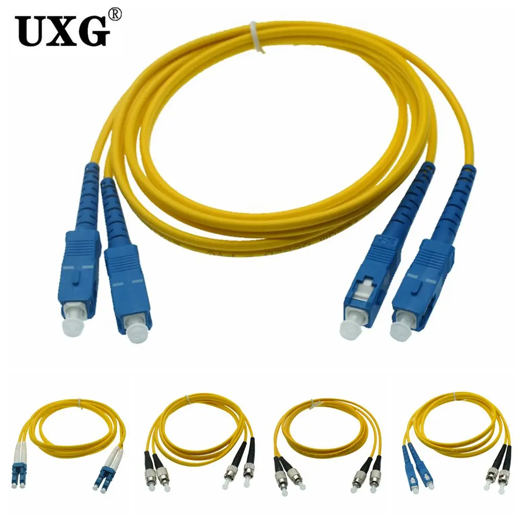 Double SC LC ST FC UPC To Dual LC UPC Simplex 3.0mm PVC Single Mode Fiber Patch Cable Fiber Optic Patch Cord Cable 1m 2m 3m 50m