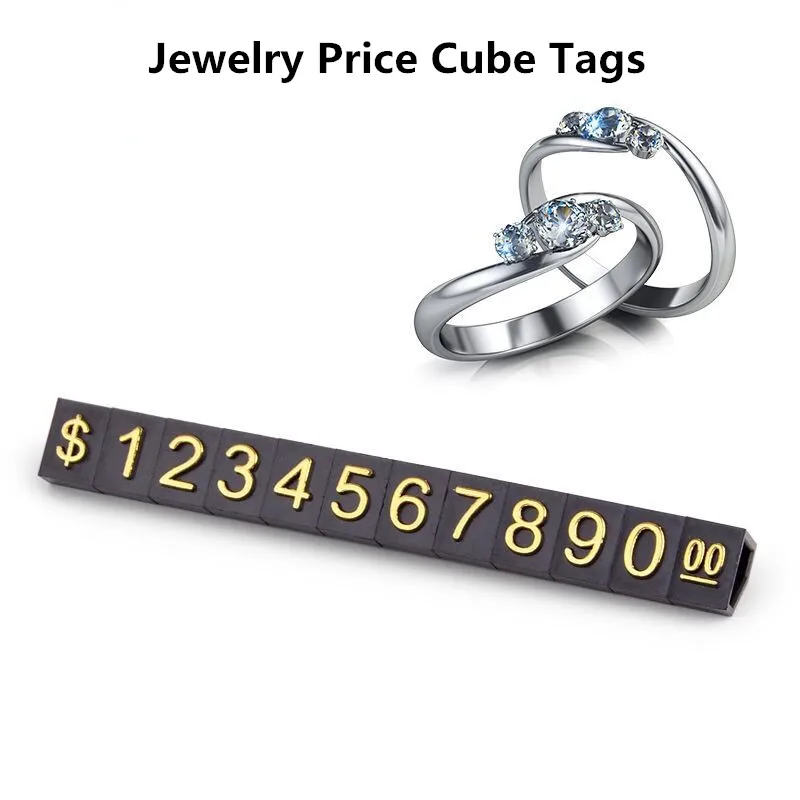 

5*3mm Mini Combined Price Tag Dollar Euro Number Digit Cubes Tags Clothes Phone Laptop Jewelry Showcase Counter Price Display