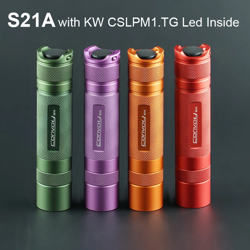 Convoy-Lampe de poche S21A avec KW CSLPM1.TG, torche LED 21700, 2300strada, flash élevé injuste, lampe de camping