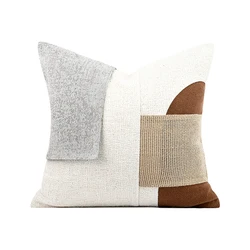 Light Luxury Cushion Cover Brown Grey White Geometric Throw Pillows 45x45cm 30x50cm Decorative Cushions For Living Room Sofa Car