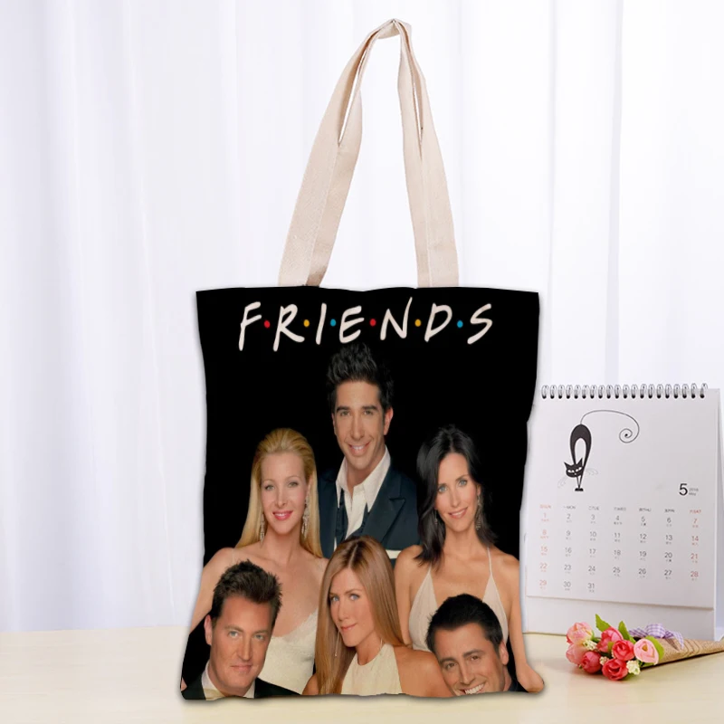 Custom Friends TV Tote Bag Foldable Shopping Bag Reusable Eco Large Unisex Canvas Fabric Shoulder Bags Tote Grocery Cloth Pouch