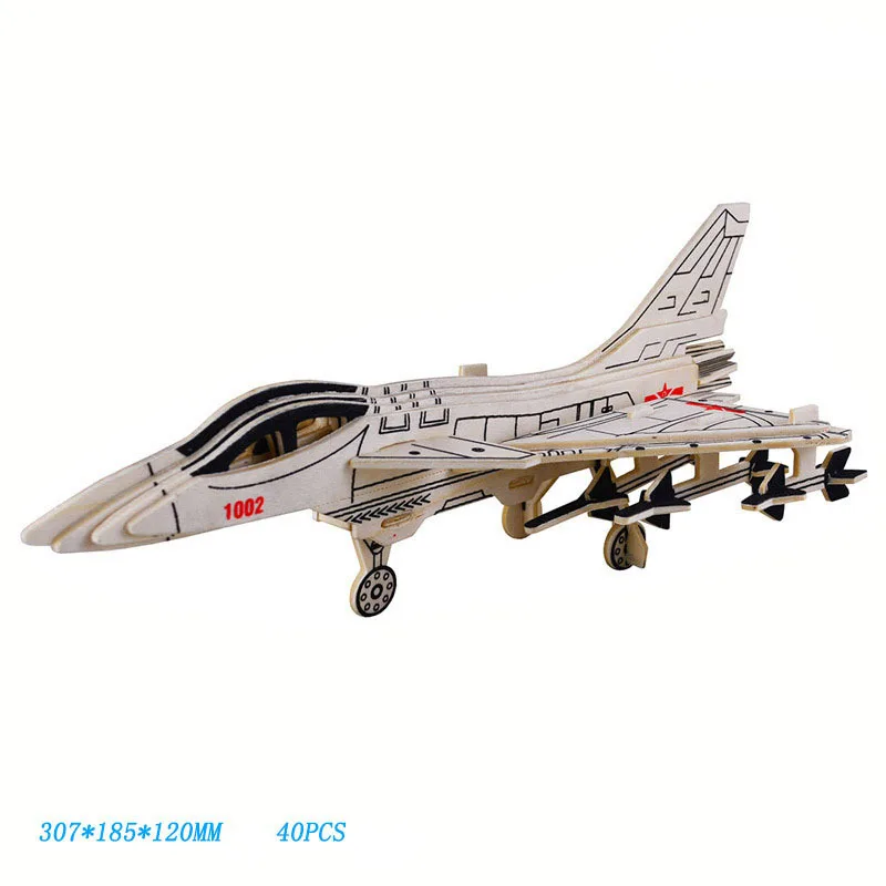 Wooden Simulation Fighter Military Aircraft Model Toy Assembly Military Model Weapon Children Hobby Toy Collection Gift