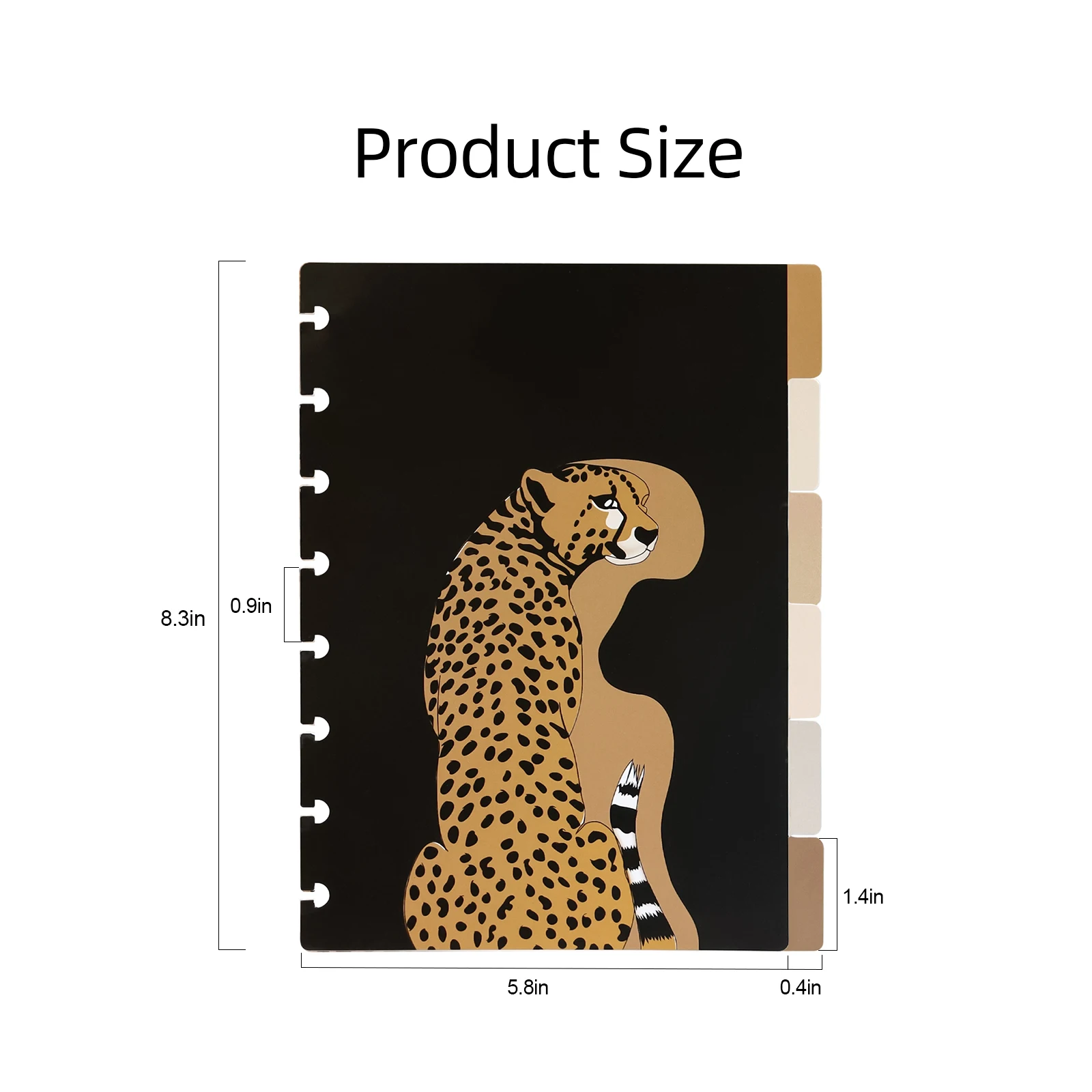 Mushroom Buckle Binder Index Dividers Cartoon Cheetah Pattern Daily Plan Bookmark Index Notebook A5 Size Flipchart Divider