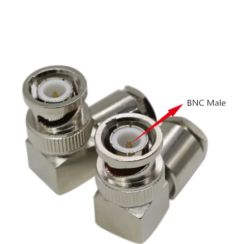 

10pcs Q9 BNC Male Plug Right Angle Clamp for RG58 RG142 LMR195 RG400 Cable RF Coaxial Adapter Connector