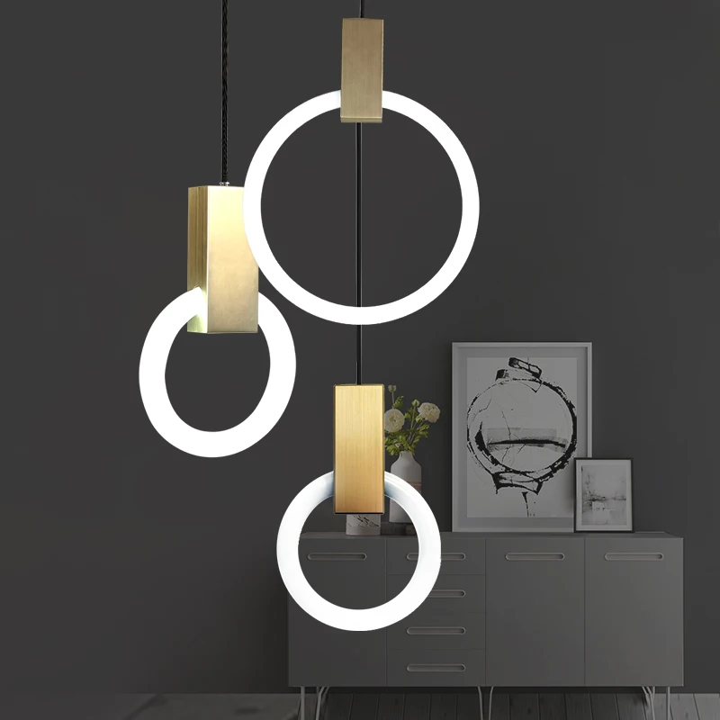 

Salon Club Modern LED ring light suspension Luminaire Wood Pendant Lights for Dining Room Bar Stairs Hanging Lamps Pendant Lamps