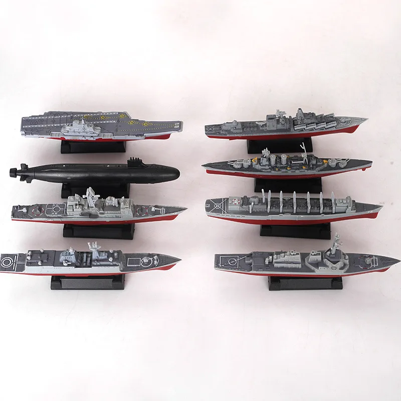 8Pcs/Set 4D Assemble Military Cruiser Destroyer Nuclear Submarine Building Model Kit Puzzle Toys For Children Boys Brinquedos