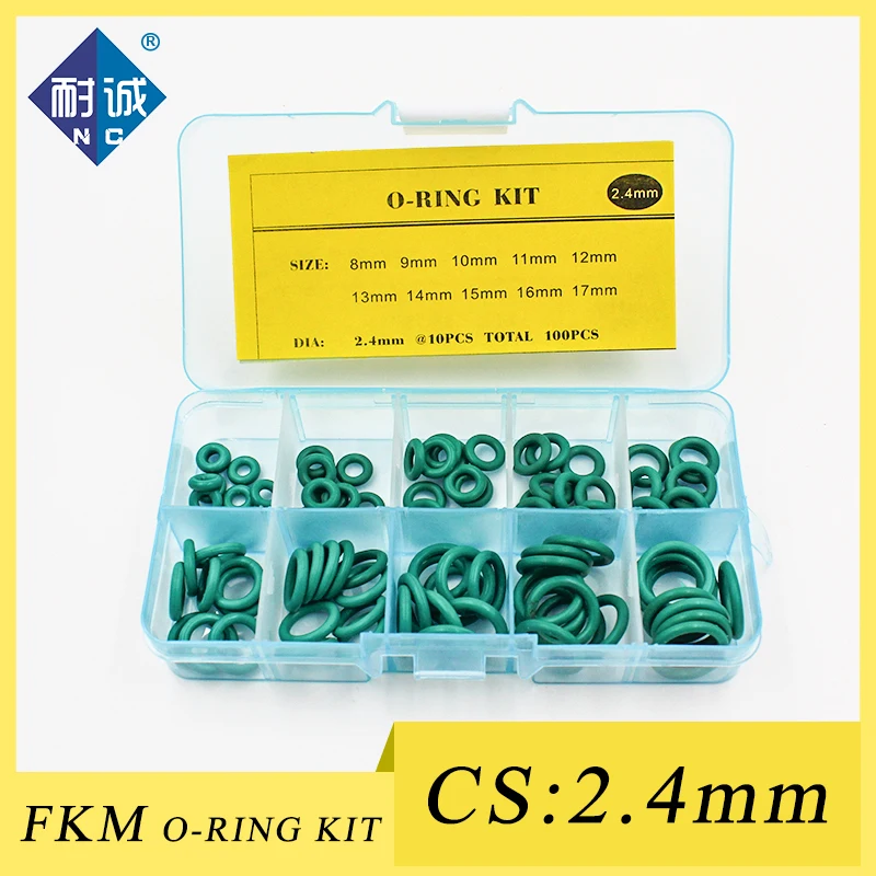 

Thickness 2.4mm green rubber ring FKM O ring seal FKM seal O-ring ordering kit classification kit