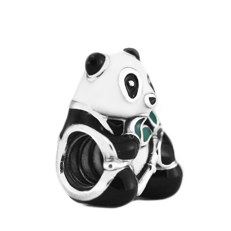 

DIY Beads Sweet Panda Charm Mixed-Enamel Hot Sale Jewelry Fits Original Charms 925 Silver Bracelets Beads For Jewelry Making