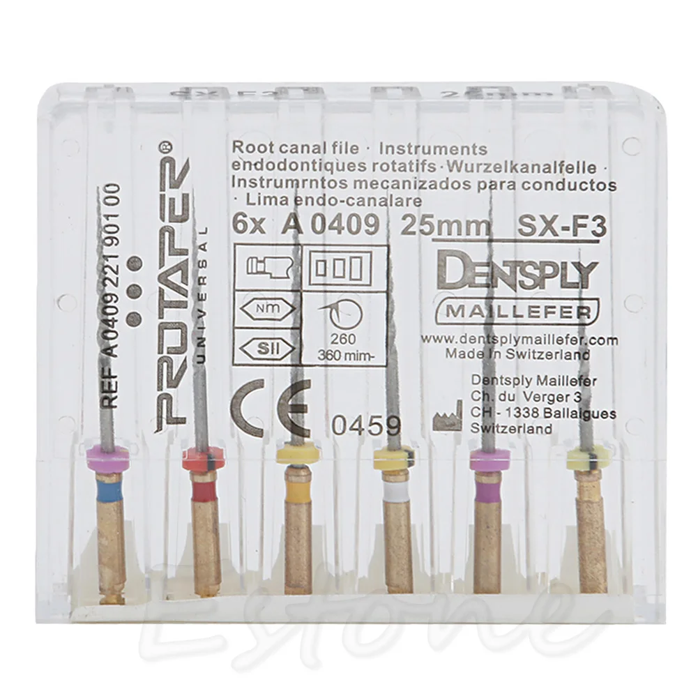 EIN Paket ProTaper Dateien Niti SX-F3 25MM Dental Dentsply Rotary Universal Motor