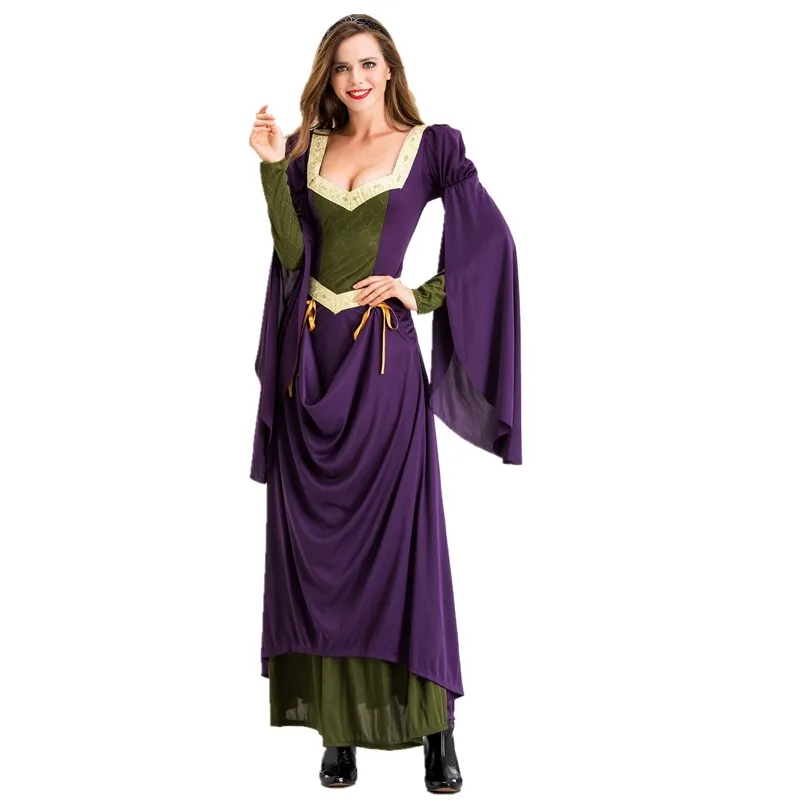 Sexy Medieval Vintage Royal Court Queen Cosplay Costume Halloween Carnival Party Ancient Greek goddess Fancy Dress