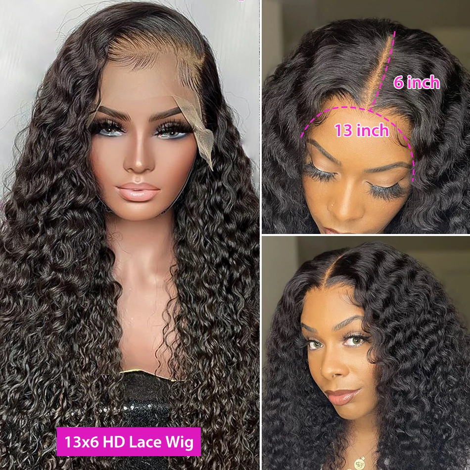 Water Wave Lace Front Wig 13x6 Lace Front Human Hair Wigs For Black Women 30 32 Inch HD Wet And Wavy Loose Deep Wave Frontal Wig