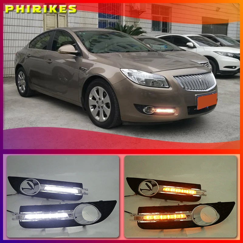 

2PCS For Buick Regal 2009-2013 LED DRL Daytime Running Light Daylight With Turn Signal Lamp