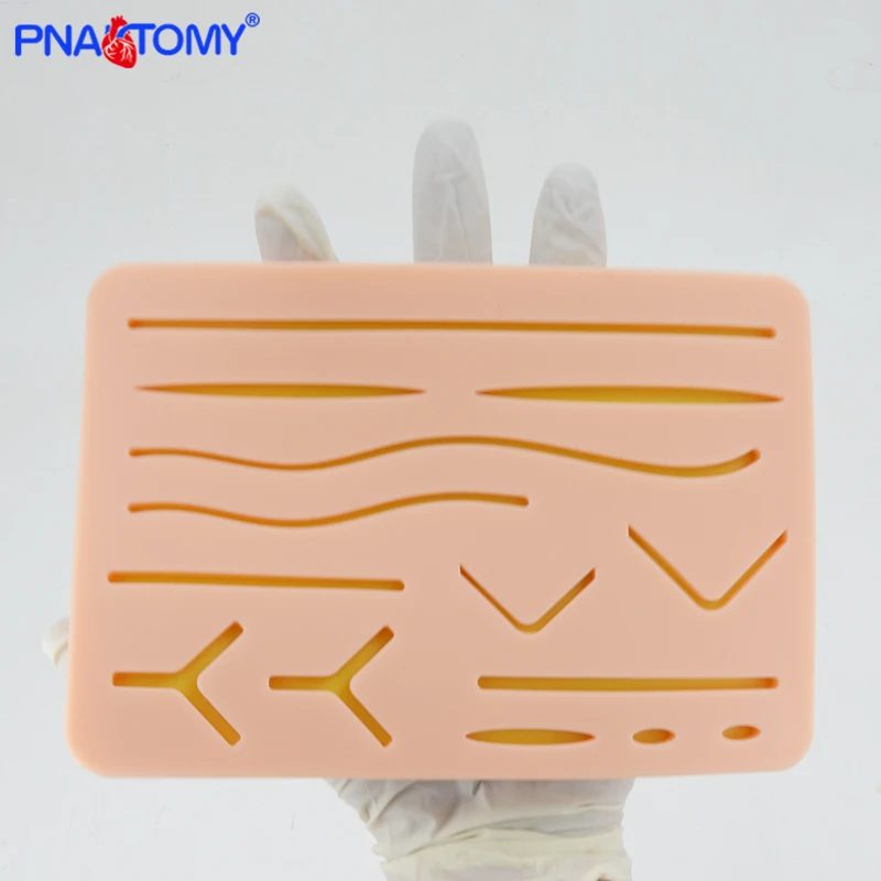 Silicone Skin Pad Suture Training Kit Surgical Wound for Surgeon Medical Practice Training Traumatic Pistol Skin Injector Sutura