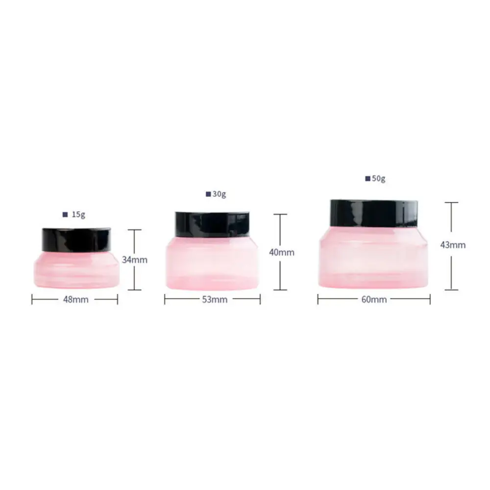 15g 30g 50g Empty Pink Glass Jar Containers Cosmetic Cream Lotion Powder Refillable Bottles Pots Travel Ointment Box