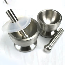 1pcs Lab innner dia85mm/98mm Stainless Steel Mortar and Pestle Triturator for Medicinal Materials or Food Etc.