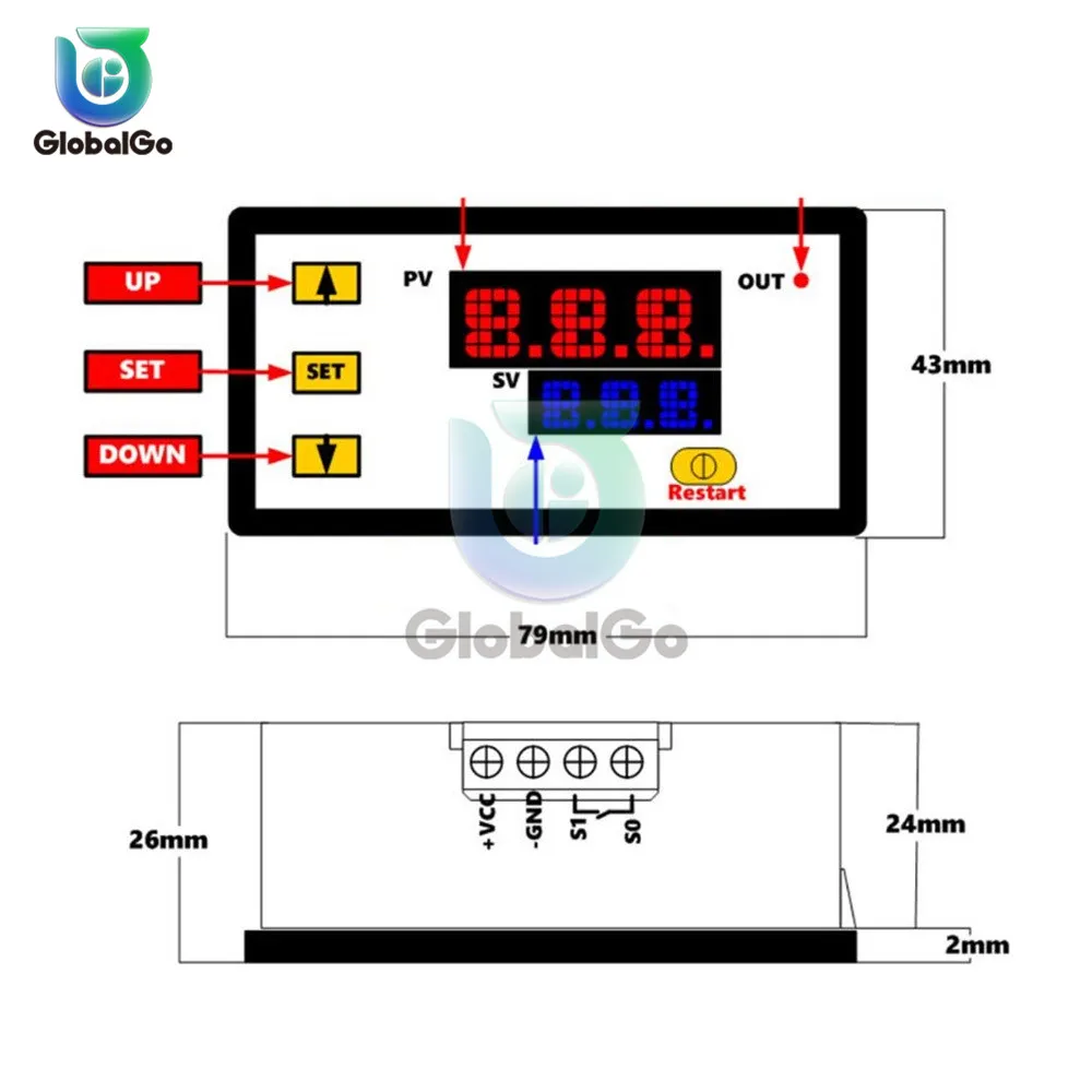 Imagem -05 - Sensor de Temperatura do Termostato tipo k 5v 12v 24v 220v60500 °c Controle do Par Termoelétrico Rosca m6