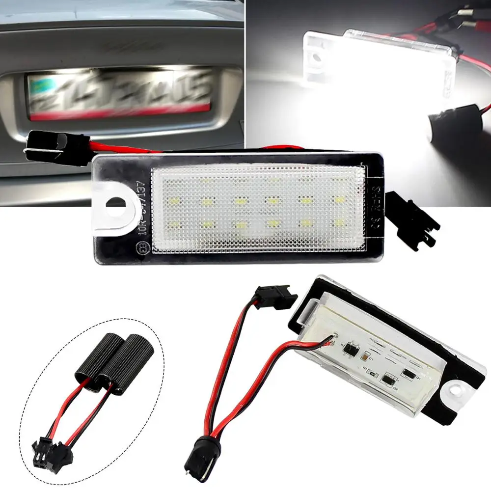 

2pcs Plug and play white for Volvo V70 2001-2007 XC70 XC 70 90 S60 S80 Car license plate light led license plate number light