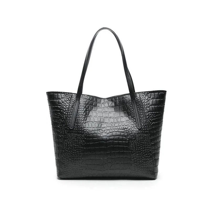 2024 New Real Cowhide Handbags High-Quality Crocodile Pattern Cowhide Underarms Small Hand tote bag famous brand shoulder bag