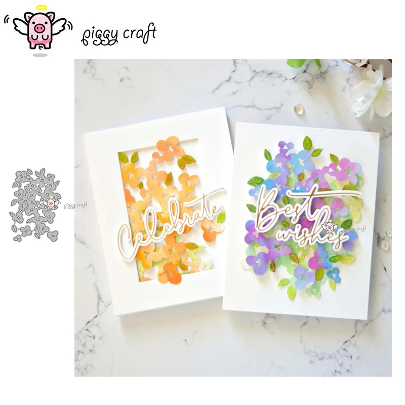Piggy Craft Metall-Stanzformen, geschnittene Matrizenform, Blumencluster-Hintergrund, Sammelalbum, Papierhandwerk, Messerform, Klingenstanzer, Schablonen