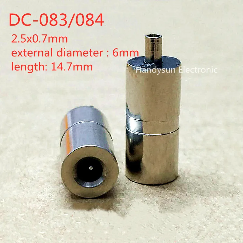 DC-083/084 DC 전원 소켓 2.5x0.7mm 충전 소켓 암베이스 인터페이스 모든 금속 실린더 패널 장착 커넥터 어댑터