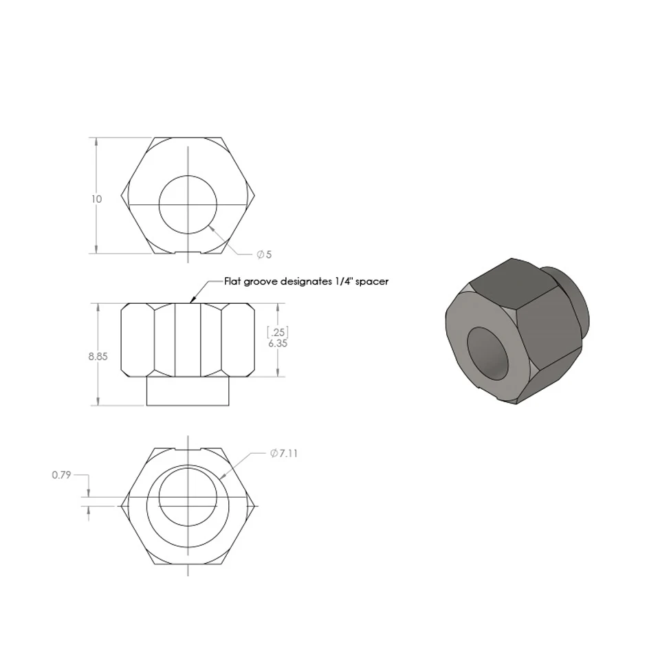 10pcs 6mm Eccentric Spacer apply V-Slot rail V-Wheels for Reprap 3D printer OX/Shapeoko CNC DIY parts print printed 5