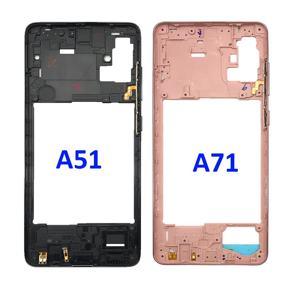 NEW For Samsung A51 A71 A20 A50 Housing Middle Frame Bezel Middle Plate Cover With Side Key