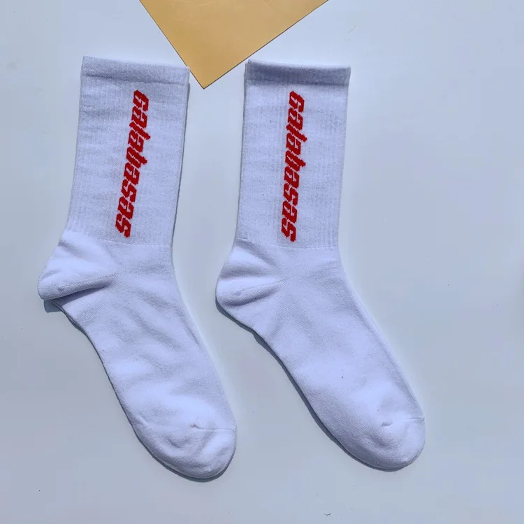 Fashion Men Cotton Socks Women Streetwear Kanye West Ins Crew Socks Hip Hop Letter Calabasas Socks Long Skateboard Sock