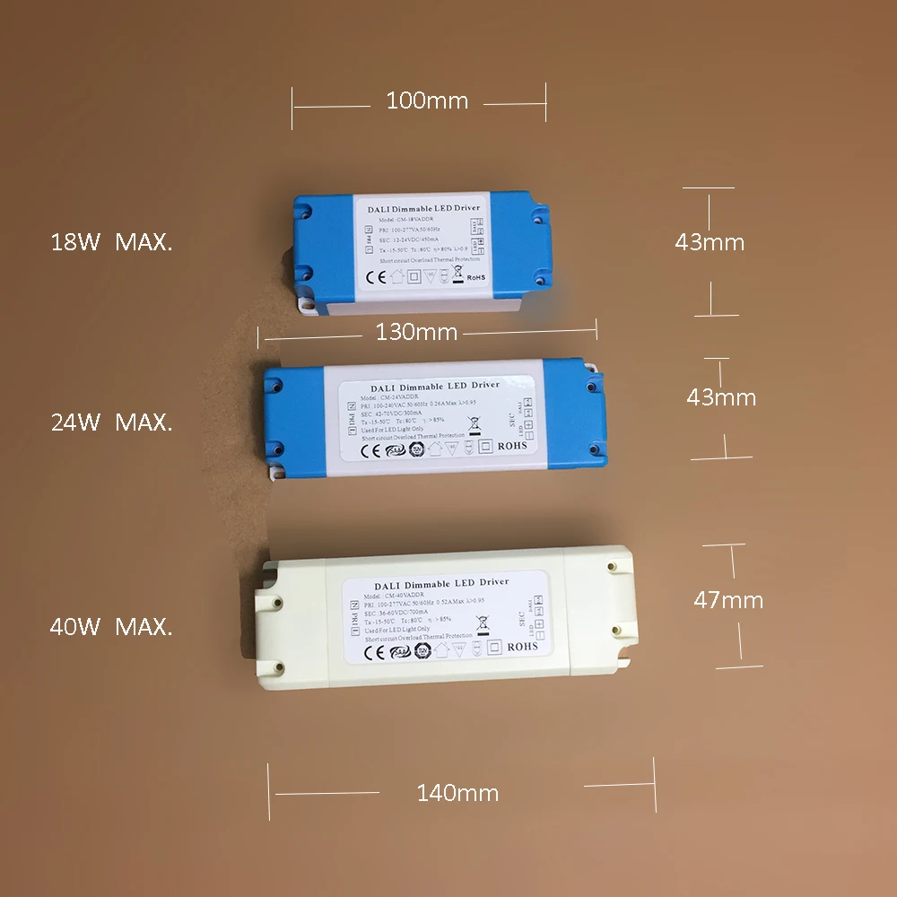 Dimmable DALI LED Driver Transformer AC to DC Flicker Free Switching Power Supply for Commercial Light Dimming System Smart Home
