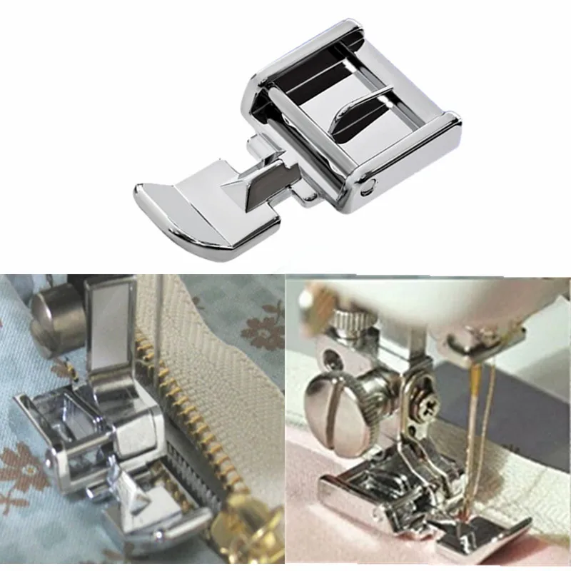 Single Sides Metal Zipper Presser Foot Feet For Household Snap-on Sewing Machine Brother Singer Janome 5BB5425