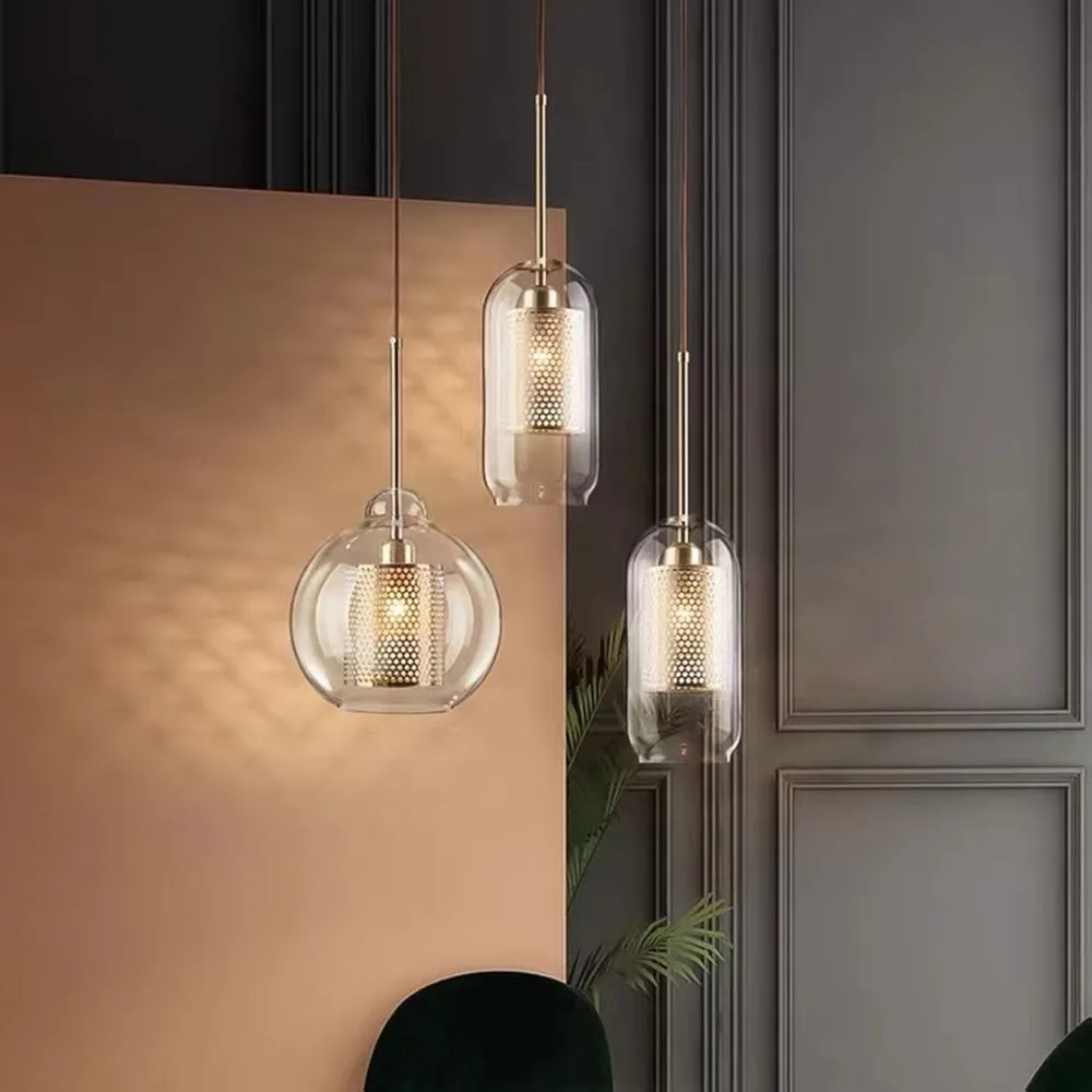 Vintage pendant light Smoke Grey Glass Lights Vadim Pendant Lamp Bedroom Restaurant Living Room Design Hotel  cafe lighting