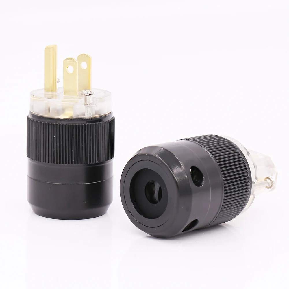 High quality Gold Plated transparent US AC Power Plug hifi IEC Female Connector DIY Power cable
