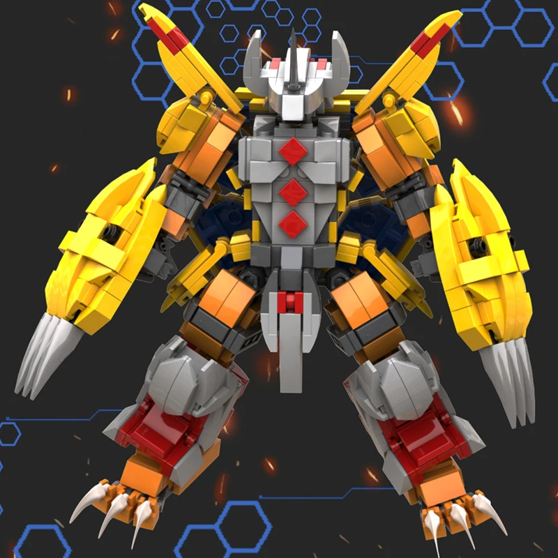 WarGreymon Building Blocks Kids Toys Digimon Anime Figure Model Toys Cartoon Action Figure Dolls Toys For Children