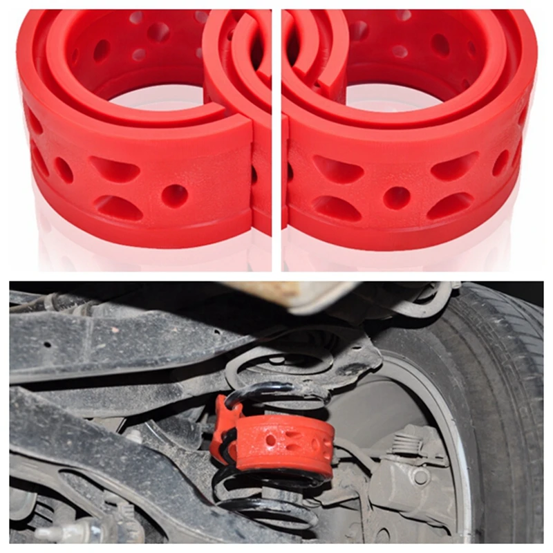 

2Pcs Car Auto accessory Shock Absorber Spring Bumper Power Cushion Buffer Rubber Shock Absorption Protective Suspension moto red