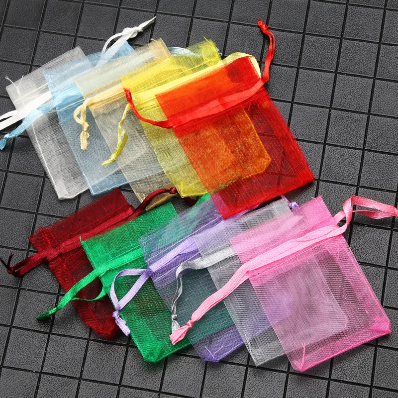 Wholesale 7x9/9x12/10x15/13x18CM Organza Bags Drawable Bags Display Jewelry Packaging Candy Wedding Party Birthday Gift Pouches