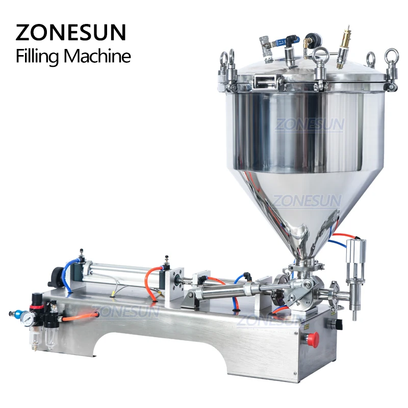 Zonesun ZS-GTP1空気圧厚液体充填Machine10-5000ML蜂蜜ボトルドリンク小銭入れジャムボディショップブテ